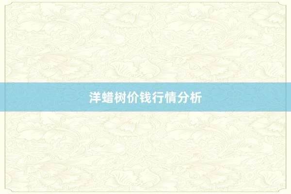 洋蜡树价钱行情分析
