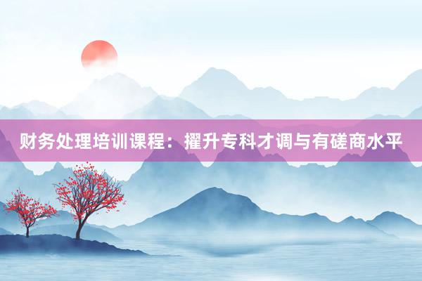 财务处理培训课程：擢升专科才调与有磋商水平